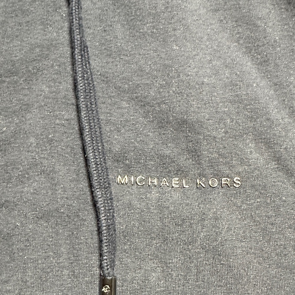 Michael Kors unosex Navy Blue Hoodie Sweater w pockets and zipper fuzzy inside - Picture 7 of 11